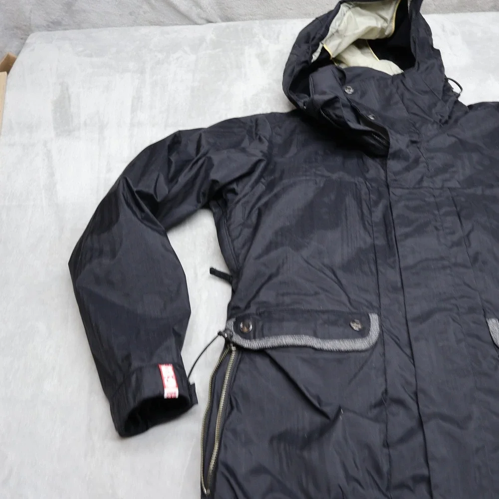 Bonfire Jacket Womens Small Black Rainier Hooded Ski Snow Pit Zip Winter VTG